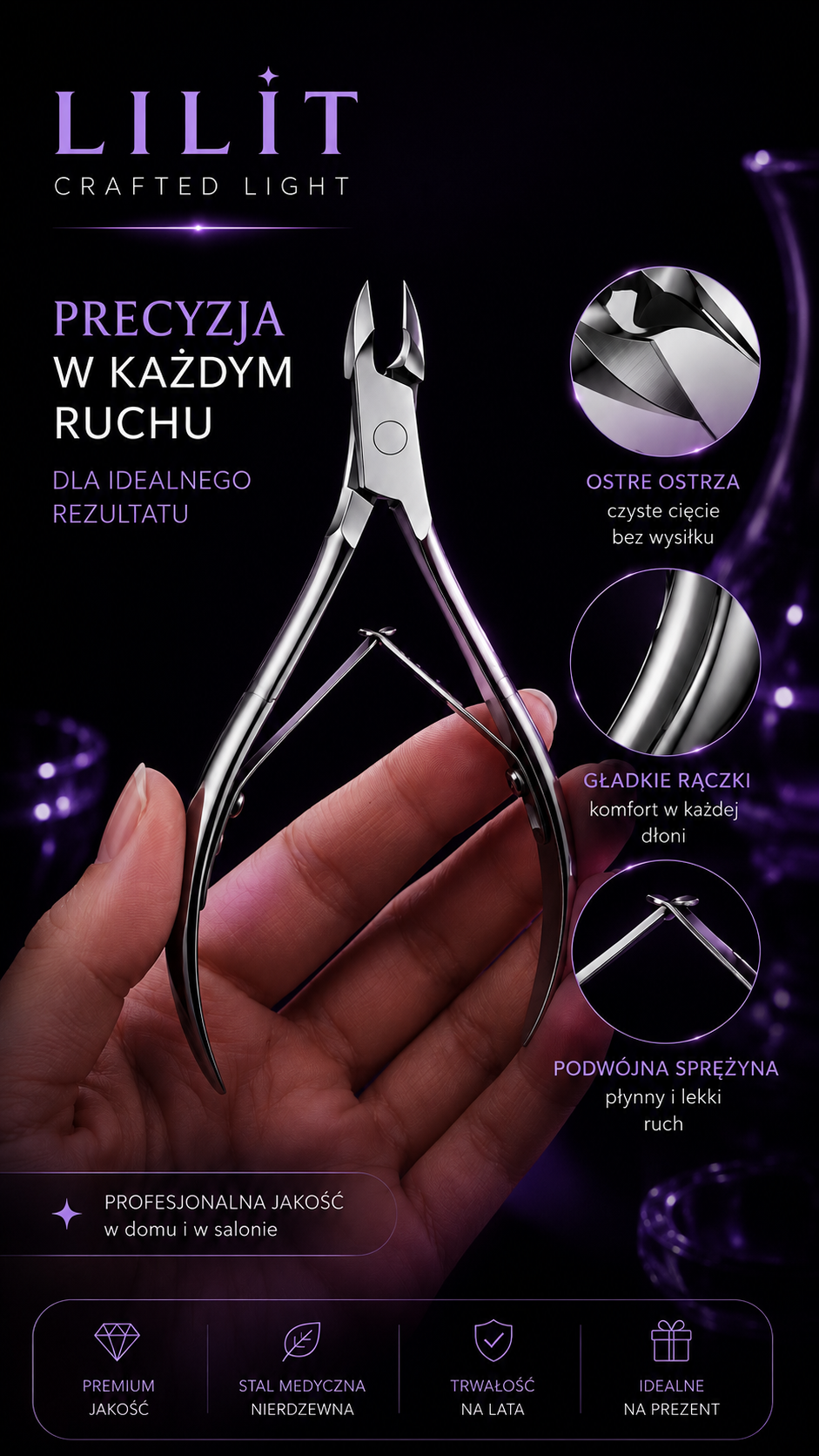 LILIT Profesjonalne Cążki do Skórek 5 mm
