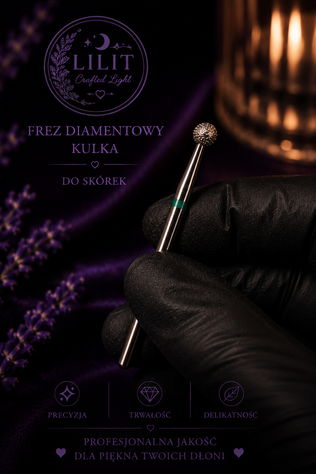 LILIT Frez Diamentowy Kulka Zielona do Skórek