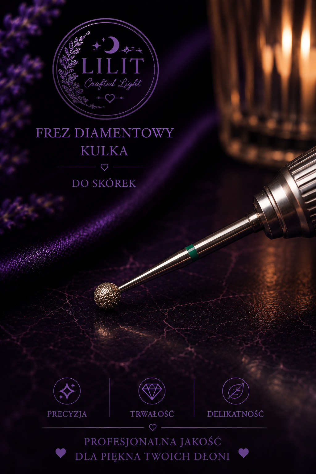 LILIT Frez Diamentowy Kulka Zielona do Skórek