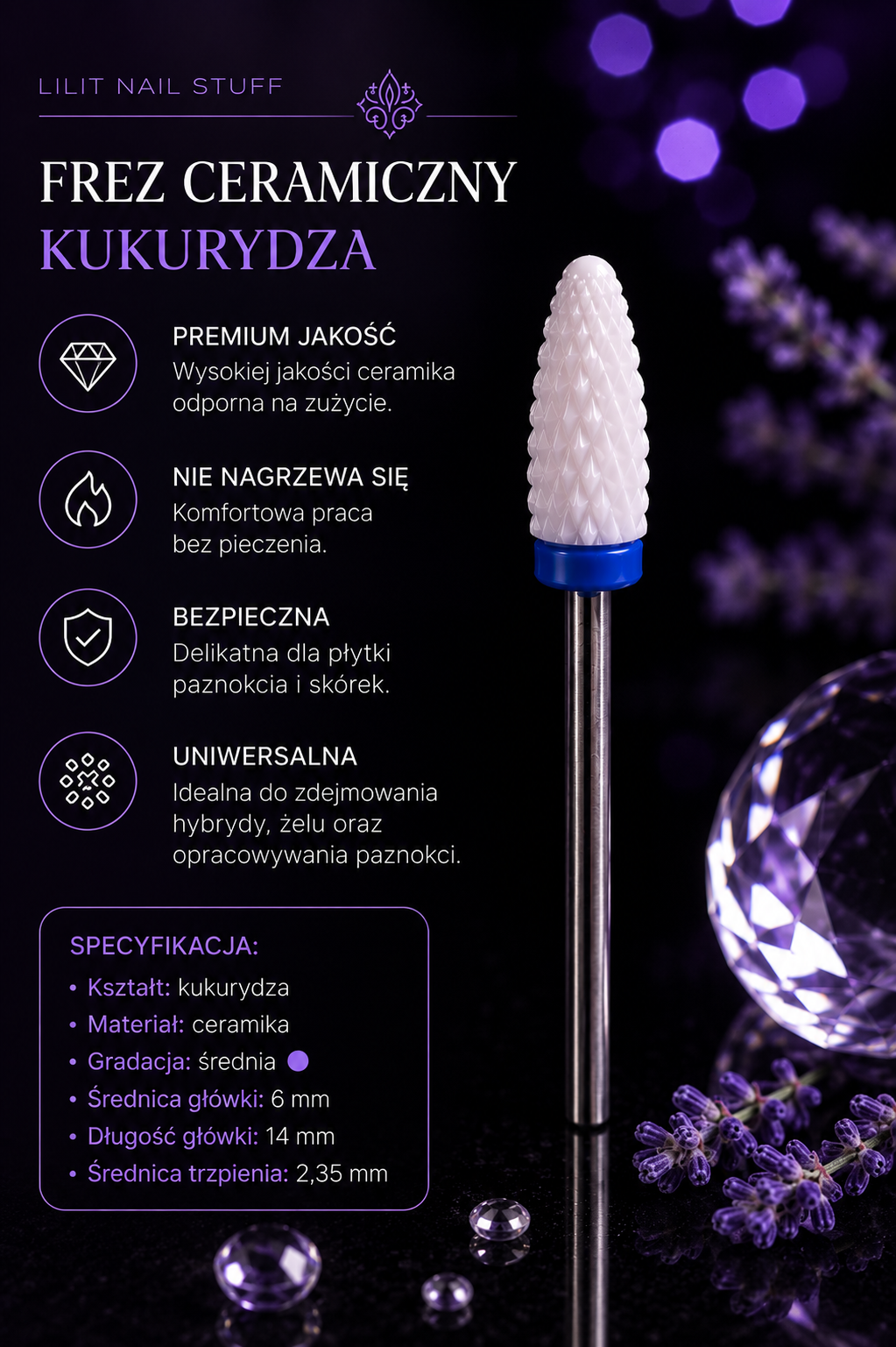LILIT Frez Ceramiczny Kukurydza Niebieska Premium