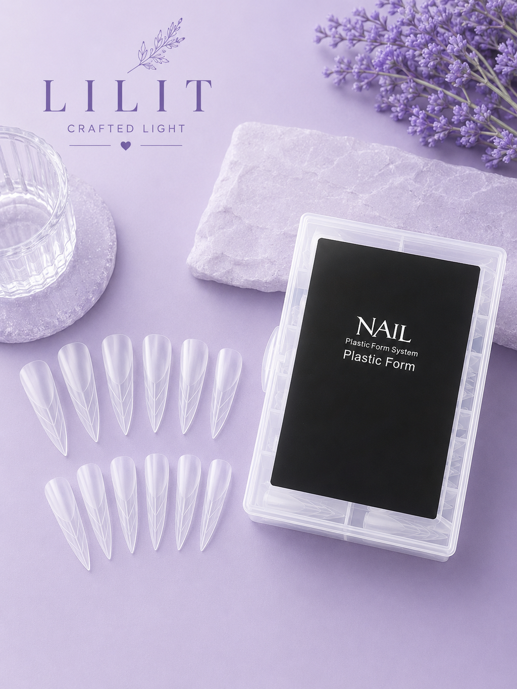 LILIT Crystal Edge Stiletto Dual Forms 140 szt. – Profesjonalne Formy Górne