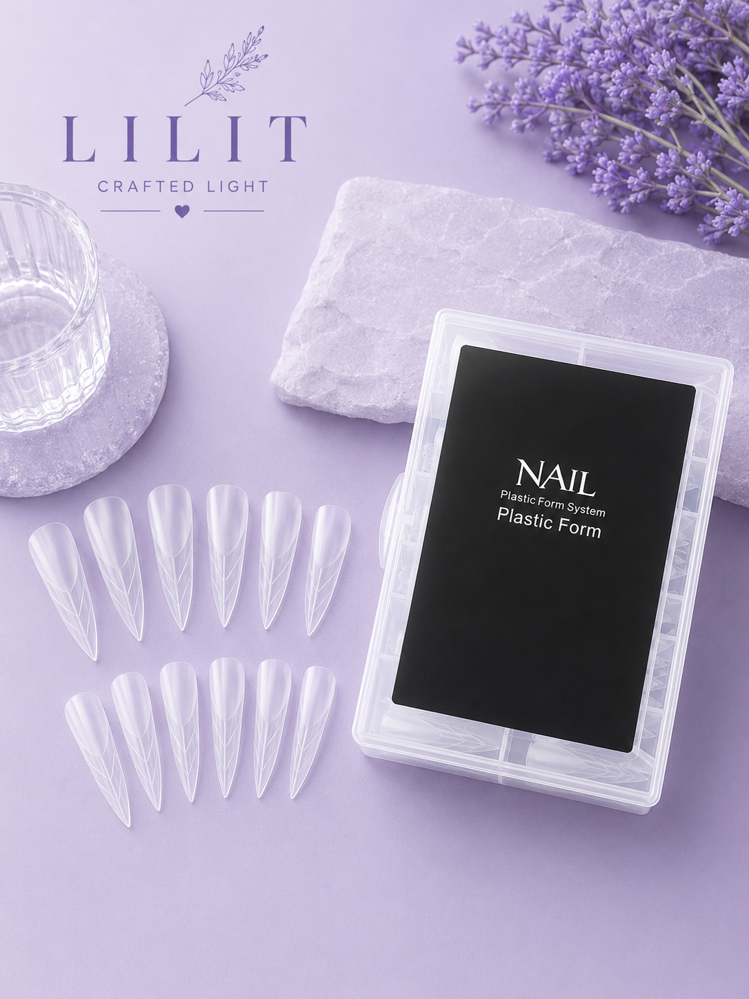 LILIT Crystal Edge Stiletto Dual Forms 140 szt. – Profesjonalne Formy Górne