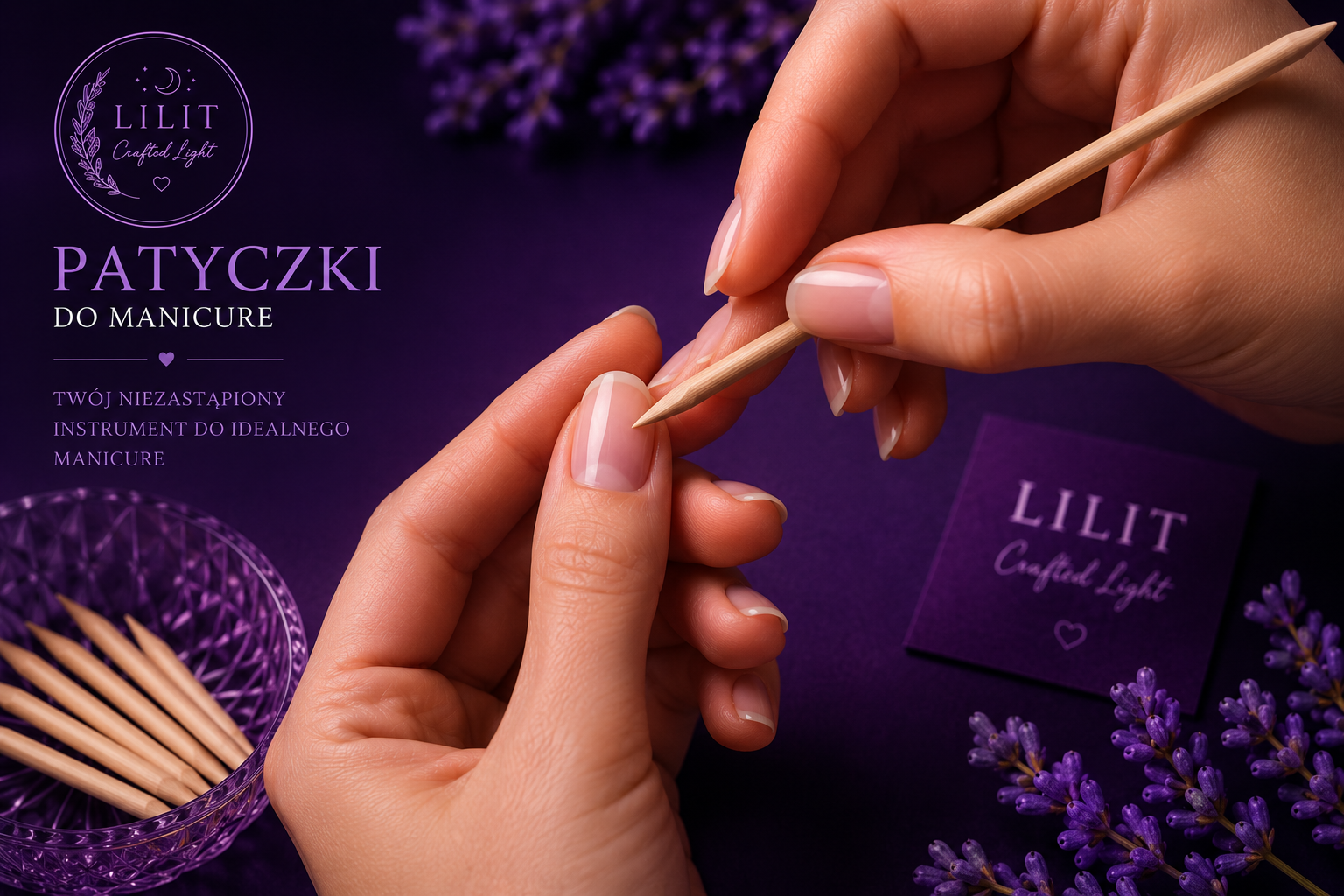 LILIT Crafted Light | Patyczki Drewniane do Manicure 20 szt.