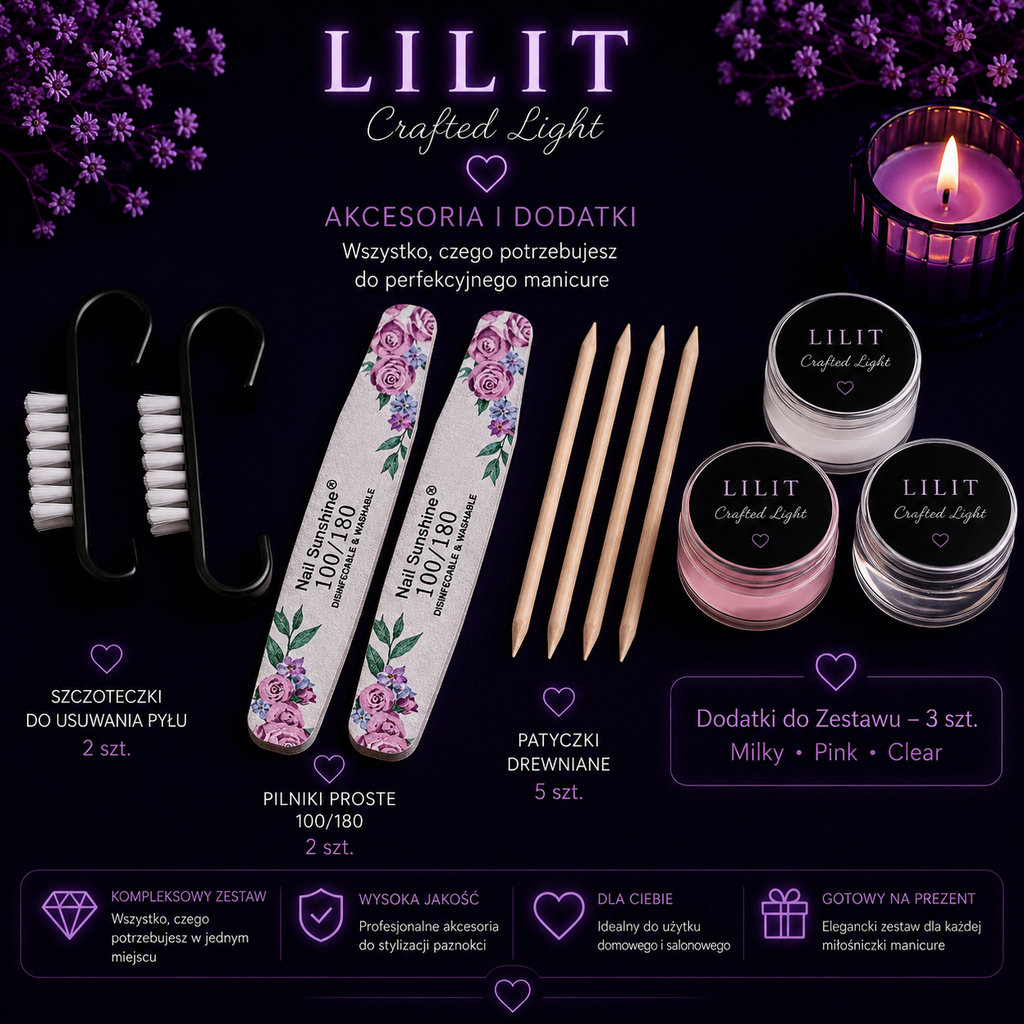 LILIT Crafted Light Kompletny Zestaw do Manicure UV LED