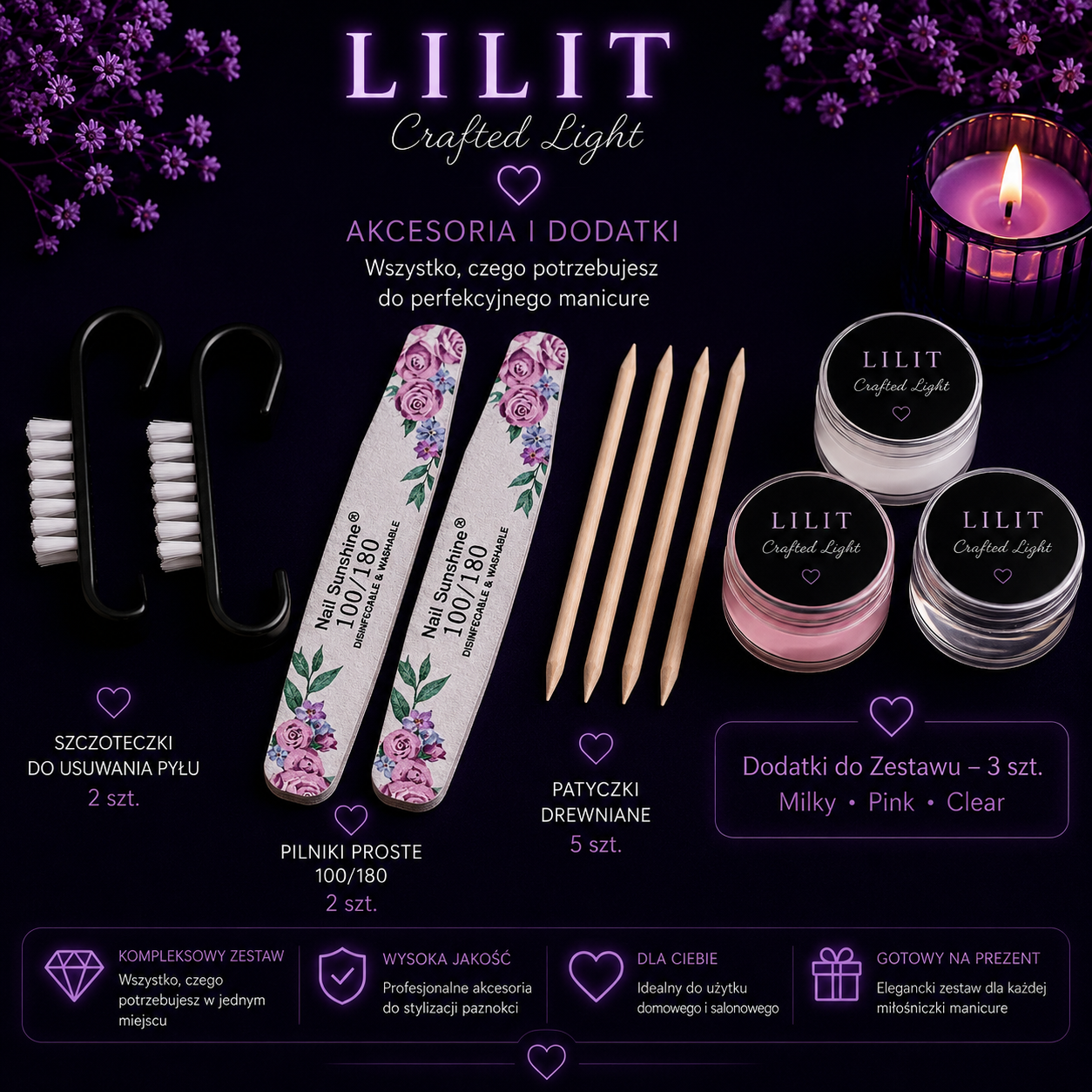LILIT Crafted Light Kompletny Zestaw do Manicure UV LED