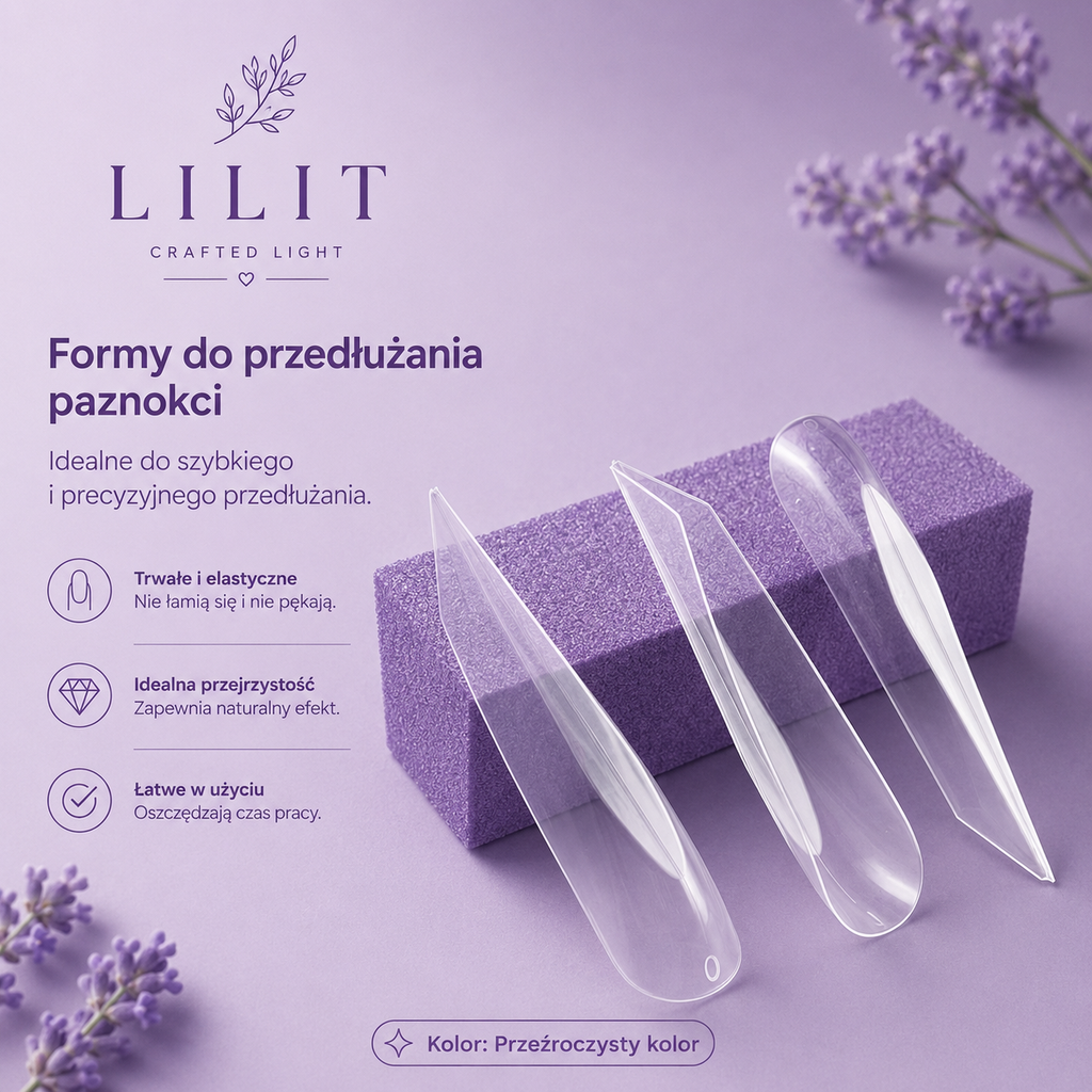 LILIT Crystal Stiletto Dual Forms NP-K-140 – Formy do Przedłużania Paznokci 140 szt.
