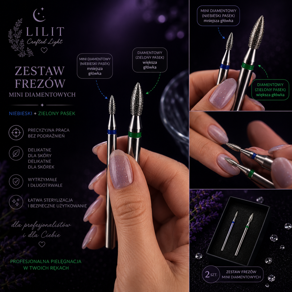 LILIT Zestaw Frezów Płomień Zielony + Mini Płomień 2 szt.