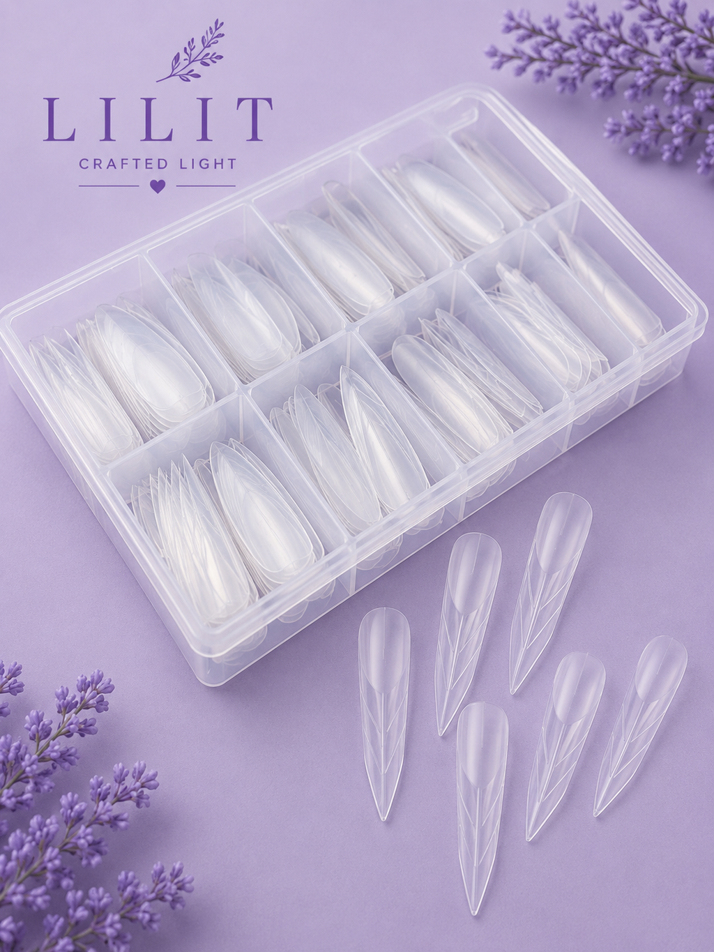 LILIT Crystal Edge Stiletto Dual Forms 140 szt. – Profesjonalne Formy Górne