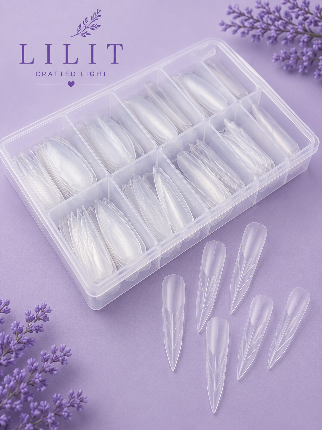 LILIT Crystal Edge Stiletto Dual Forms 140 szt. – Profesjonalne Formy Górne